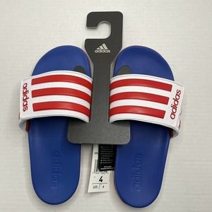Adidas Adilette Comfort Adj Mens Shoes Size 4 Color: Blue/Red/White & Box EG1346